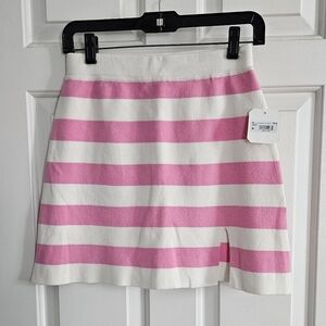 Altar'd State Pink and White Striped Knit Skirt